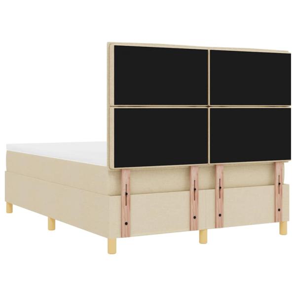 Boxspringbett mit Matratze Creme 140 x 190 cm Stoff