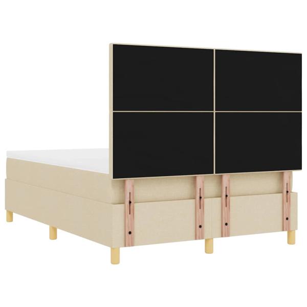 Boxspringbett mit Matratze Creme 140 x 190 cm Stoff