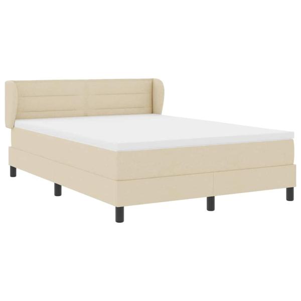 Boxspringbett mit Matratze Creme 140 x 190 cm Stoff