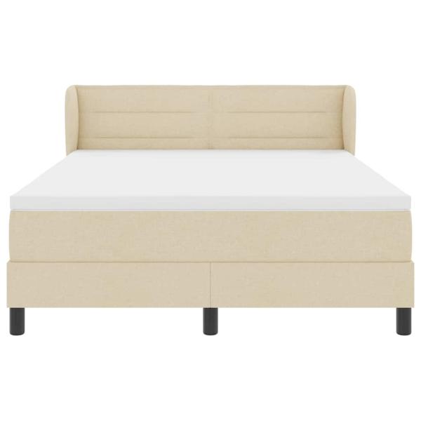 Boxspringbett mit Matratze Creme 140 x 190 cm Stoff