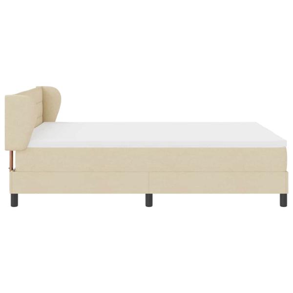 Boxspringbett mit Matratze Creme 140 x 190 cm Stoff