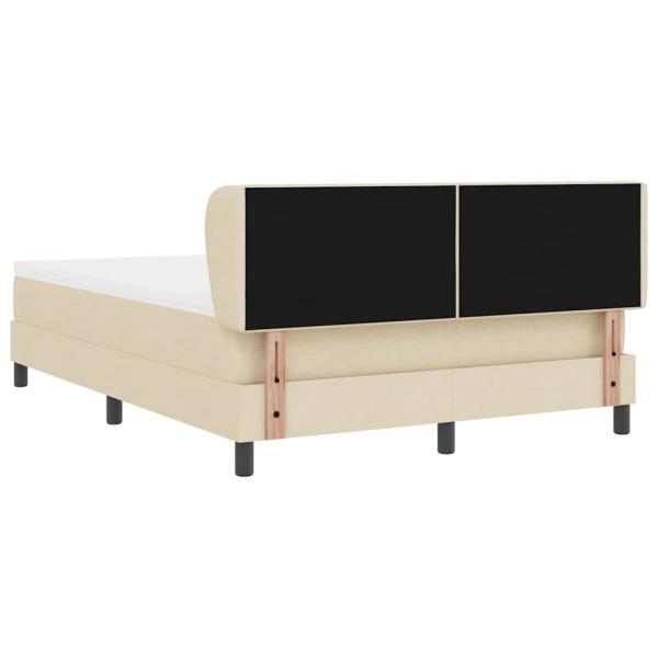 Boxspringbett mit Matratze Creme 140 x 190 cm Stoff