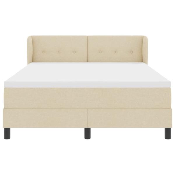 Boxspringbett mit Matratze Creme 140 x 190 cm Stoff