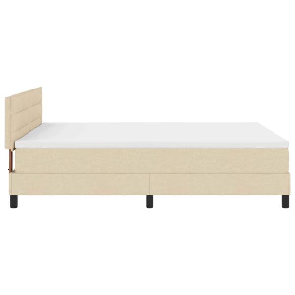 Boxspringbett mit Matratze mit LED Creme 140 x 190 cm Stoff