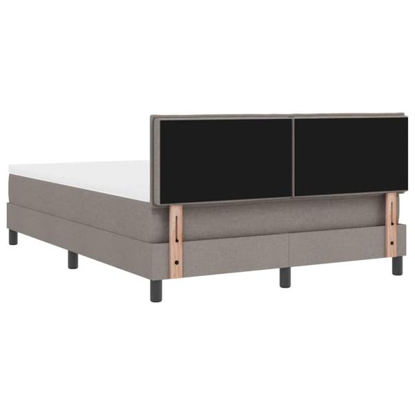 Boxspringbett mit Matratze mit LED Taupe 140 x 200 cm Stoff