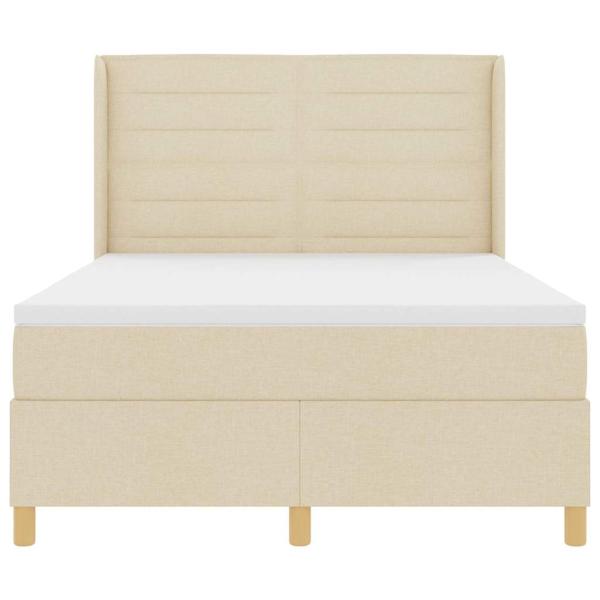 Boxspringbett mit Matratze Creme 140 x 190 cm Stoff