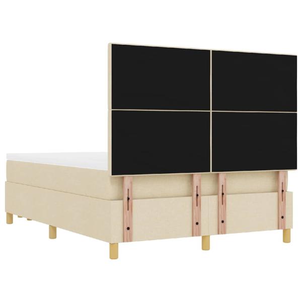 Boxspringbett mit Matratze Creme 140 x 190 cm Stoff