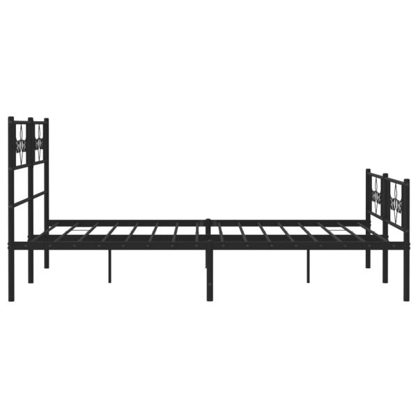 Metallbett ohne Matratze mit Fußteil Schwarz 160x200 cm