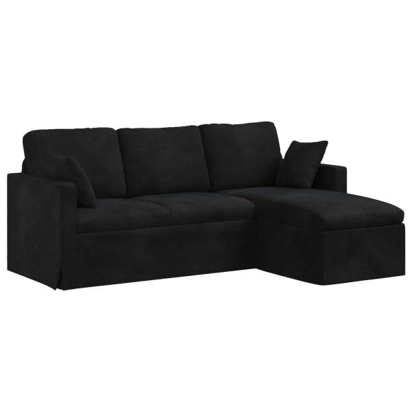 Sofa Schwarz Gesamtabmessungen: 198 x 134 x 80 cm (B x T x H)