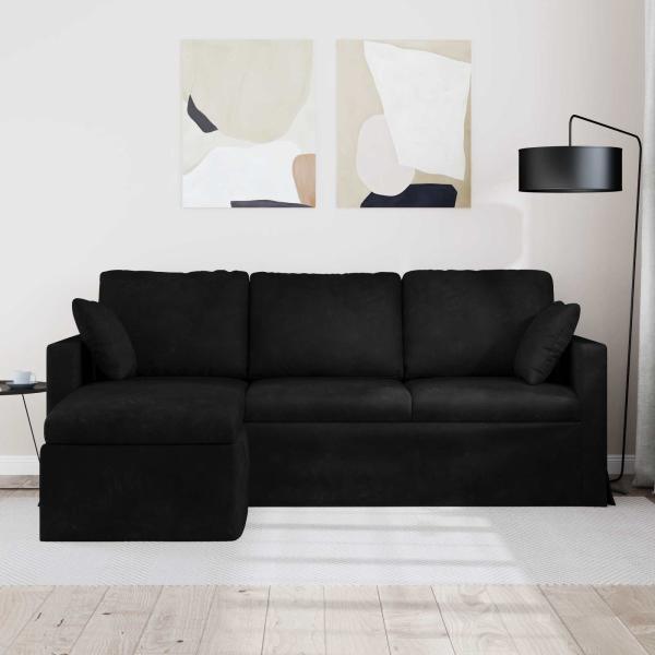 Sofa Schwarz Gesamtabmessungen: 198 x 134 x 80 cm (B x T x H)