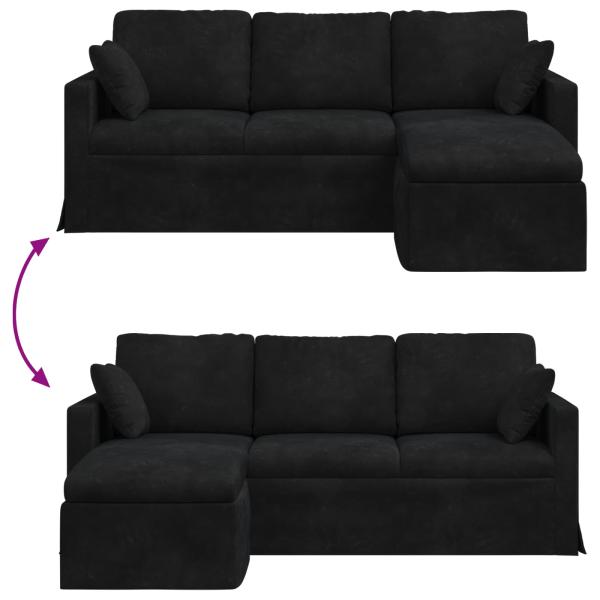 Sofa Schwarz Gesamtabmessungen: 198 x 134 x 80 cm (B x T x H)