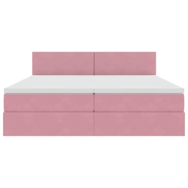 Aufbewahrungsbett mit Matratze mit Kopfteil Rosa 90 x 200 cm