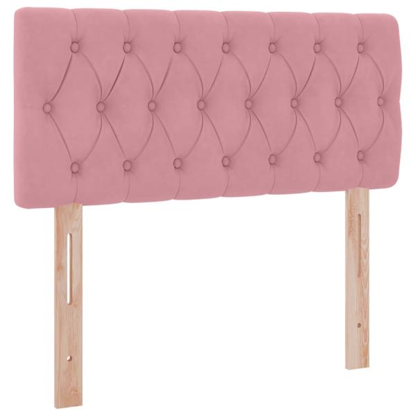 Bett mit Stauraum und LED mit Matratze Rosa 90 x 200 cm Samt