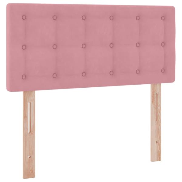 ARDEBO.de - Bett mit Stauraum und LED mit Matratze Rosa 90 x 200 cm Samt