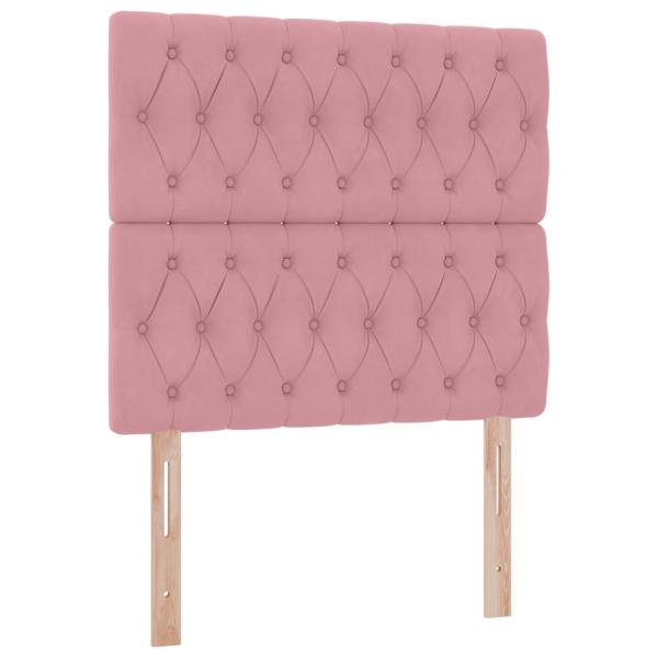 Aufbewahrungsbett mit Matratze Rosa 90 x 200 cm Samt