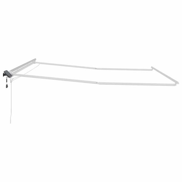 Markisenrahmen mit LED-Lichtleisten Weiß 450 x 350 cm Aluminium