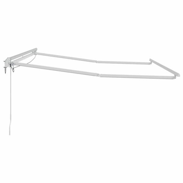 Markisenrahmen mit LED-Lichtleisten Weiß 350 x 250 cm Aluminium