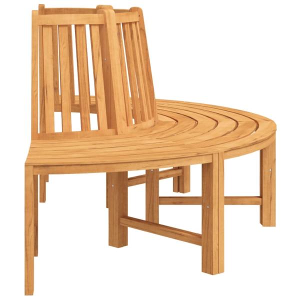 Baumbänke 2 Stk. Halbrund Ø201 cm Massivholz Teak