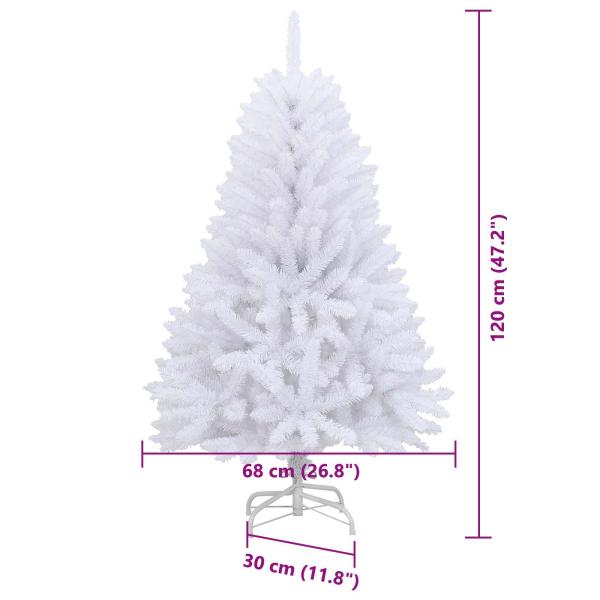 Künstlicher Weihnachtsbaum Weiß 68 x 68 x 120 cm PVC und Metall