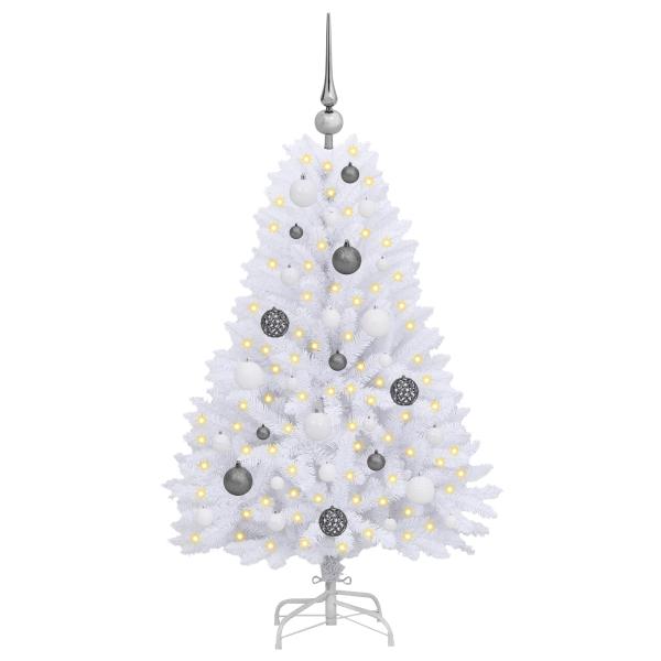 Künstlicher Weihnachtsbaum Weiß 68 x 68 x 120 cm PVC und Metall