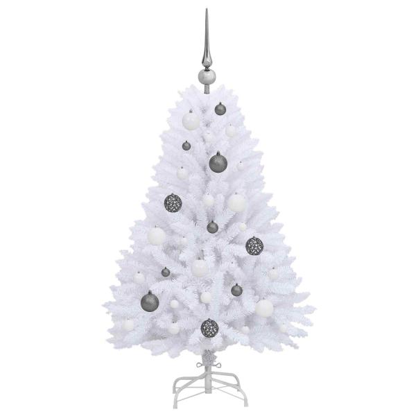 Künstlicher Weihnachtsbaum Weiß 68 x 68 x 120 cm PVC und Metall