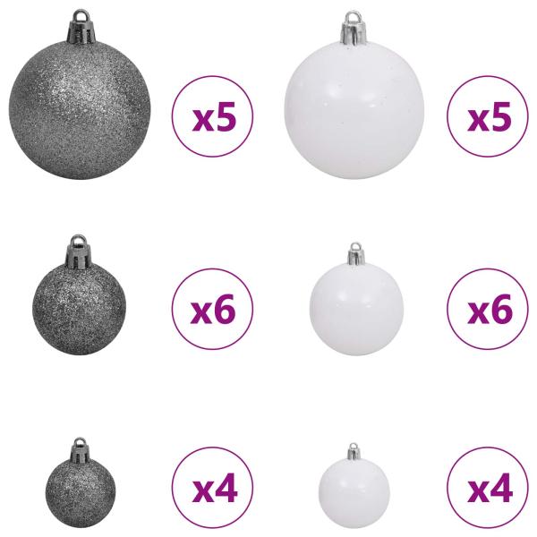 Künstlicher Weihnachtsbaum Weiß 68 x 68 x 120 cm PVC und Metall