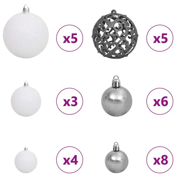 Künstlicher Weihnachtsbaum Weiß 68 x 68 x 120 cm PVC und Metall