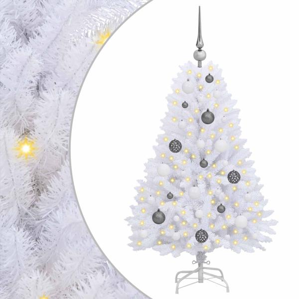 Künstlicher Weihnachtsbaum Weiß 68 x 68 x 120 cm PVC und Metall