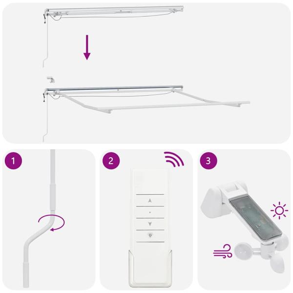 Einziehbare Markise Gelb und Orange 300 x 250 cm