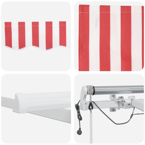 Einziehbare Markise Rot und Weiß 350 x 250 cm