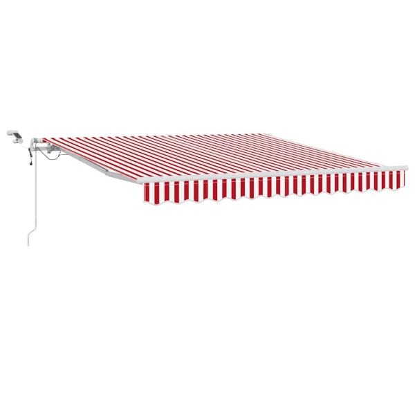 Einziehbare Markise Rot und Weiß 350 x 250 cm