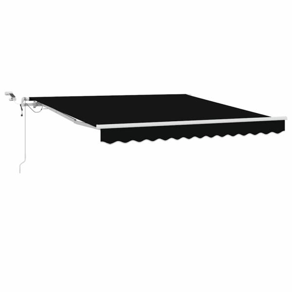 Einziehbare Markise Schwarz 350 x 250 cm Polyester und Metall