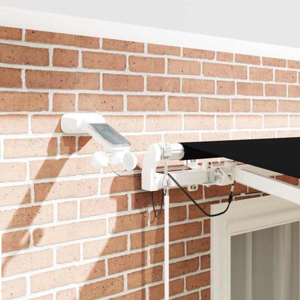 Einziehbare Markise Schwarz 350 x 250 cm Polyester und Metall