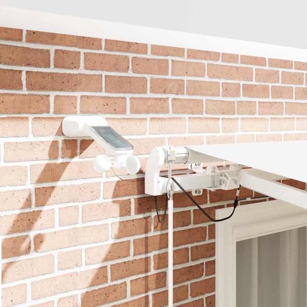 Einziehbare Markise Weiß 350 x 250 cm Polyester und Metall