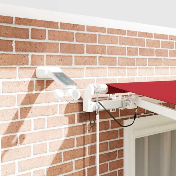 ARDEBO.de - Einziehbare Markise Rot 350 x 250 cm Polyester und Metall