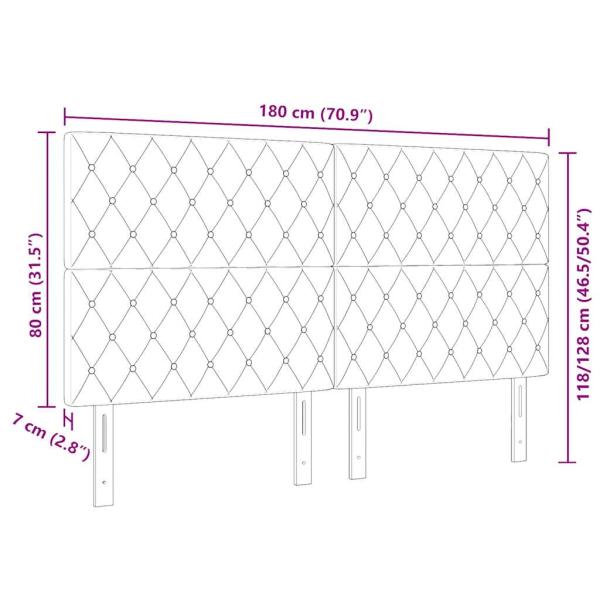 LED Kopfteil mit LED-Lichtleisten Dunkelblau 180 cm Polyester