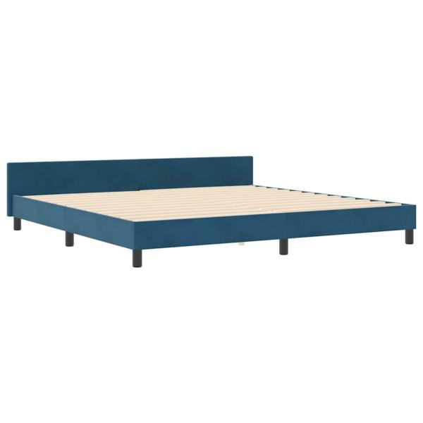 Boxspringbett mit Kopfteil Dunkelblau 200 x 200 cm Samt