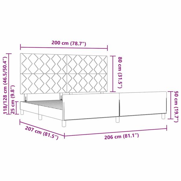 Boxspringbett mit Kopfteil Dunkelblau 200 x 200 cm Samt