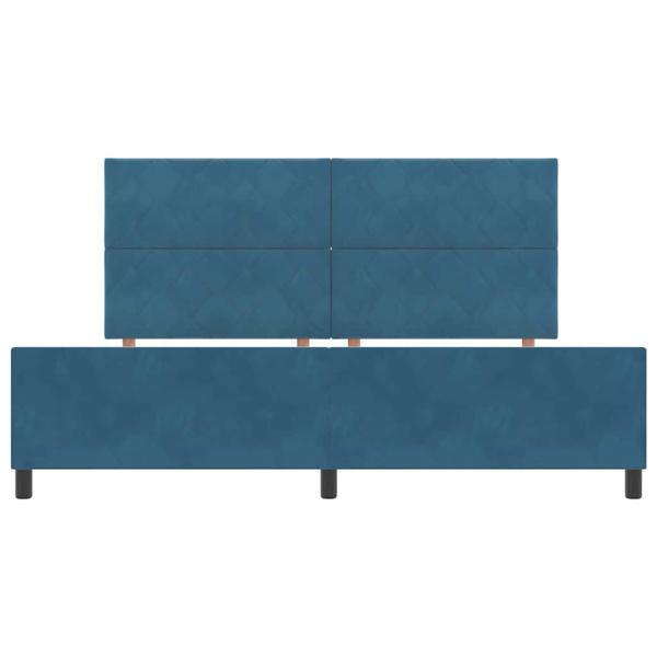 Boxspringbett mit Kopfteil Dunkelblau 200 x 200 cm Samt