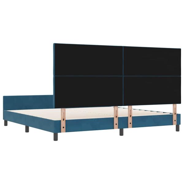Boxspringbett mit Kopfteil Dunkelblau 200 x 200 cm Samt