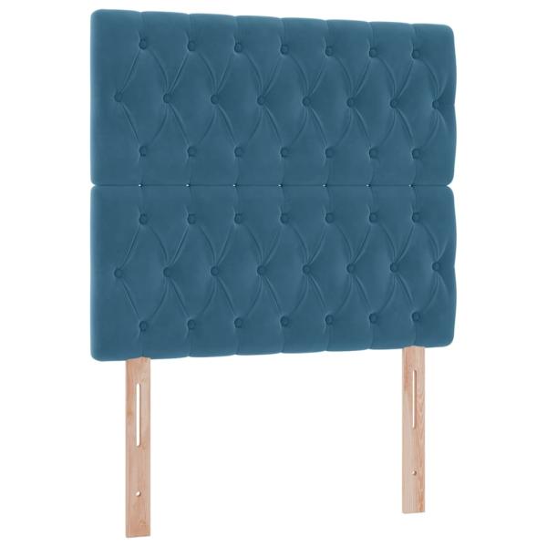 Bett mit Stauraum und LED mit LED Dunkelblau 100 x 200 cm Samt