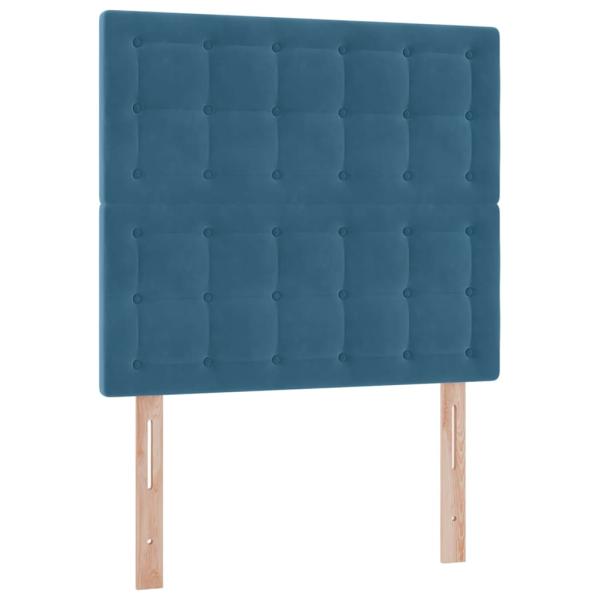 Bett mit Stauraum und LED mit LED Dunkelblau 100 x 200 cm Samt