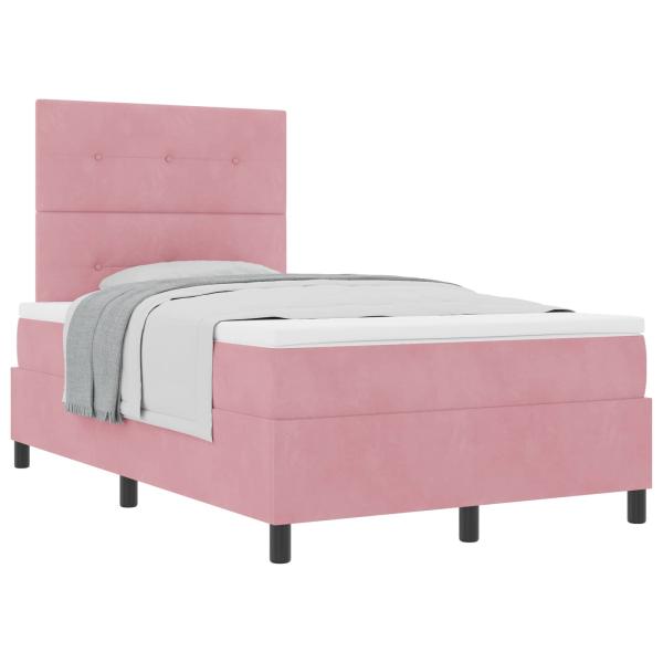 Boxspringbett mit Matratze mit Kopfteil Rosa 120 x 190 cm Stoff