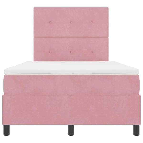 Boxspringbett mit Matratze mit Kopfteil Rosa 120 x 190 cm Stoff