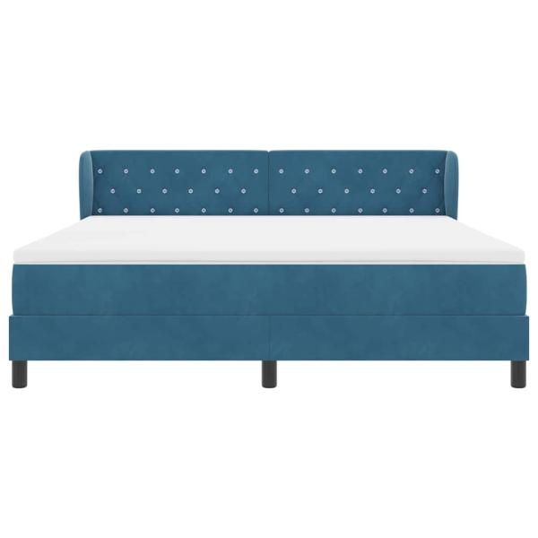 Boxspringbett mit Matratze Dunkelblau 180 x 200 cm Samt