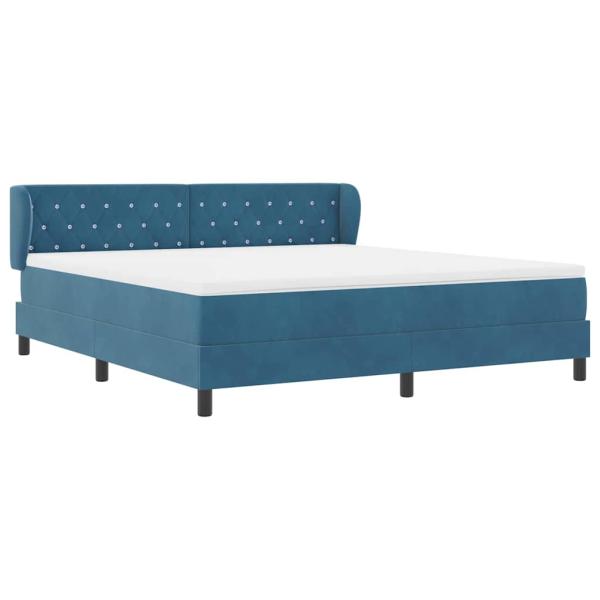 Boxspringbett mit Matratze Dunkelblau 180 x 200 cm Samt