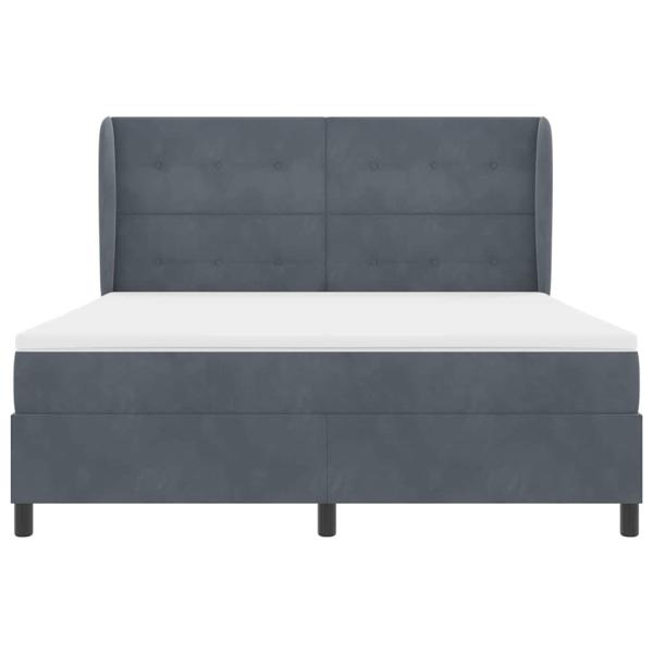 Boxspringbett mit Matratze Dunkelgrau 200 x 180 cm Polyester