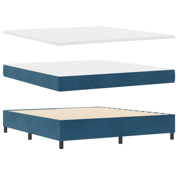 Boxspringbett mit Matratze Dunkelblau 200 x 180 cm Polyester