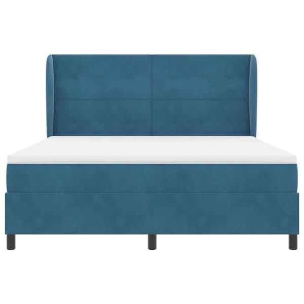 Boxspringbett mit Matratze Dunkelblau 200 x 180 cm Polyester