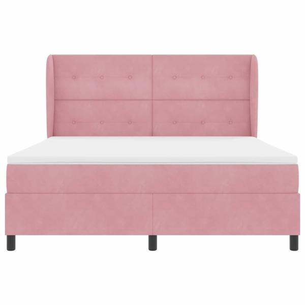 Boxspringbett mit Matratze Rosa 200 x 180 cm Polyester